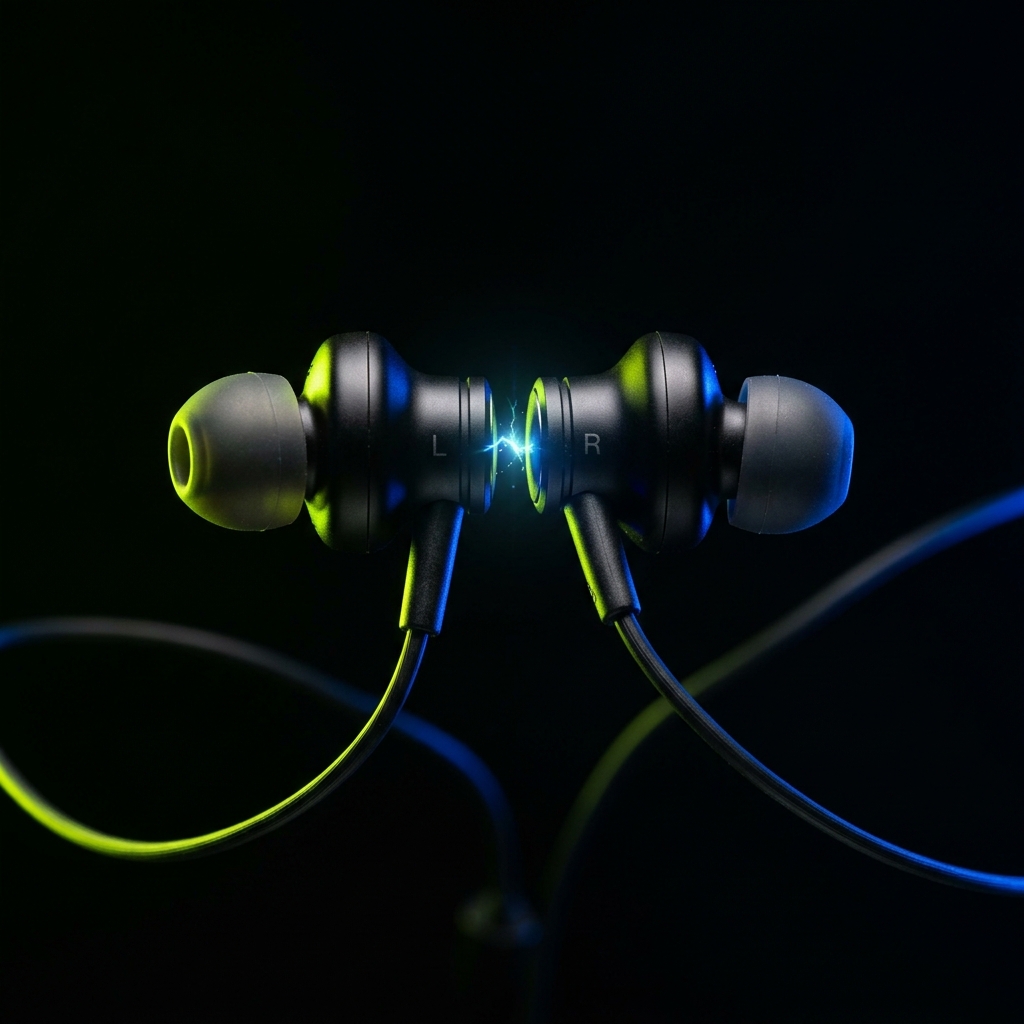 Magnetic neckband earbuds